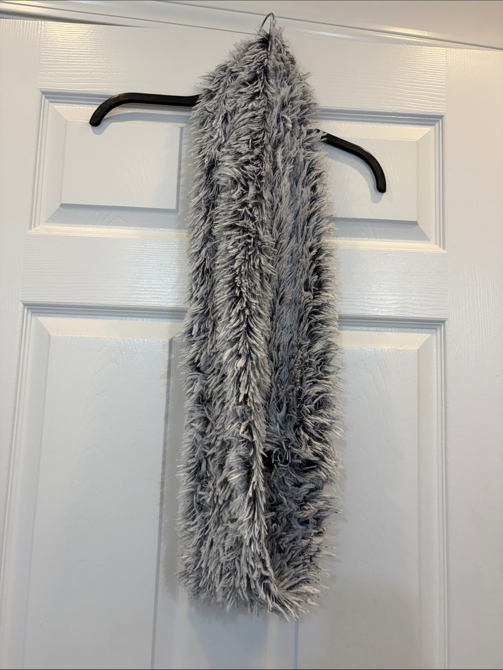 Plush Faux Fur Gray Scarf - Home Accents